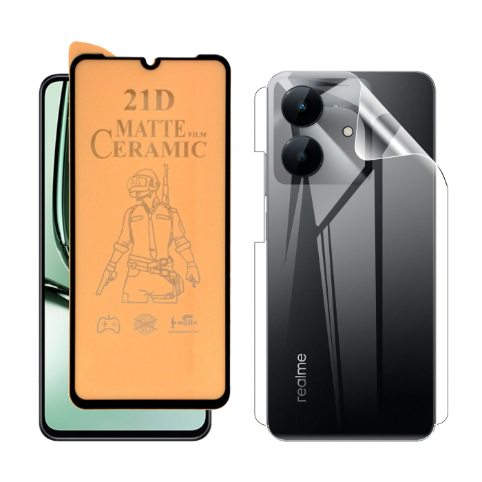2-in-1 360 Pack for Realme Note 60X: Ceramic Glass + Back Jelly - Image 2 2-in-1 360 Pack for Realme Note 60X: Ceramic Glass + Back Jelly - Image 2
