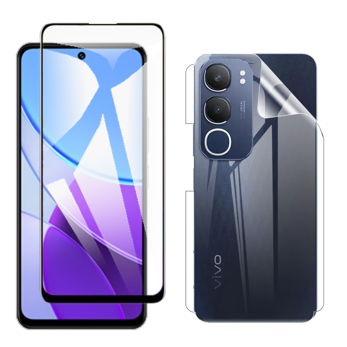 2-in-1 360 Protection Pack for Vivo Y19s Pro: 9D + Jelly - Image 2 2-in-1 360 Protection Pack for Vivo Y19s Pro: 9D + Jelly - Image 2