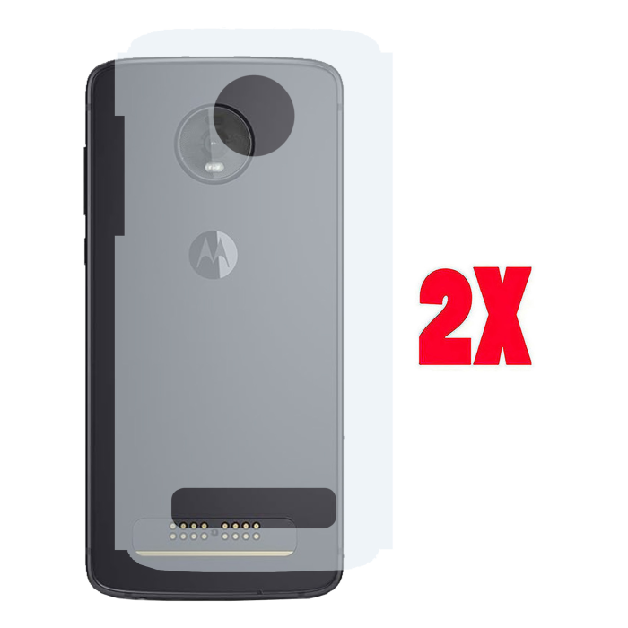 (2-Pack) Motorola Moto Z4 Back Protector Carbon Fiber Matte Sheet - Image 2 (2-Pack) Motorola Moto Z4 Back Protector Carbon Fiber Matte Sheet - Image 2