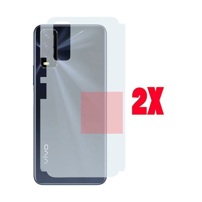 (2-Pack) Vivo Y20i Back Protector Carbon Fiber Matte Sheet - Image 2 (2-Pack) Vivo Y20i Back Protector Carbon Fiber Matte Sheet - Image 2
