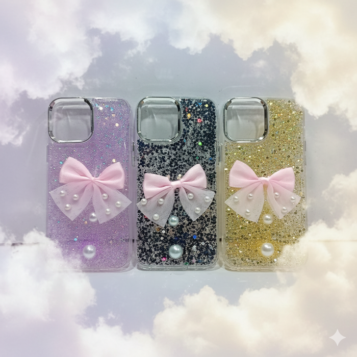 Apple iPhone 13 Pro Max Radiant Ribbon Glitter Bow Mobile Cover - Image 2 Apple iPhone 13 Pro Max Radiant Ribbon Glitter Bow Mobile Cover - Image 2