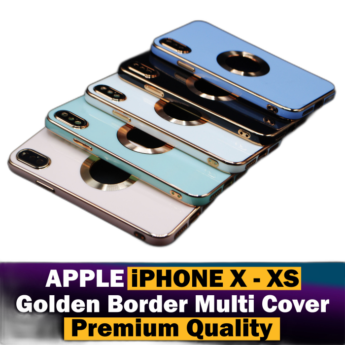 Apple iPhone XS Soft Multi Golden Border Camera Protection Cover - Image 2 Apple iPhone XS Soft Multi Golden Border Camera Protection Cover - Image 2