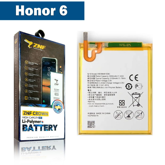 Honor 6 Battery Replacement - ZNF 3000mAh (HB396481EBC) - Image 2 Honor 6 Battery Replacement - ZNF 3000mAh (HB396481EBC) - Image 2