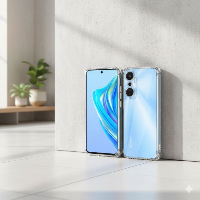 Infinix Hot 20 Back Cover Transparent Extra Bumper Soft Crystal Clear Case Hot 20 - Image 2 Infinix Hot 20 Back Cover Transparent Extra Bumper Soft Crystal Clear Case Hot 20 - Image 2