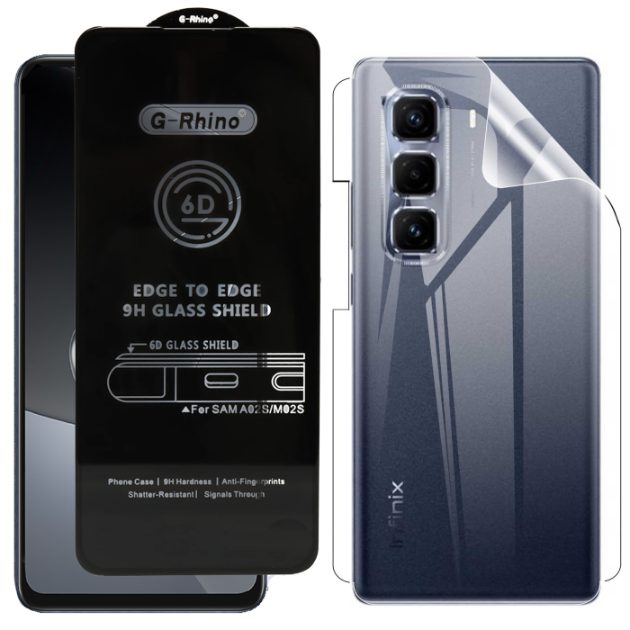 Infinix Hot 50 Pro Protection Pack: OG Glass + Clear Back Jelly Film - Image 2 Infinix Hot 50 Pro Protection Pack: OG Glass + Clear Back Jelly Film - Image 2