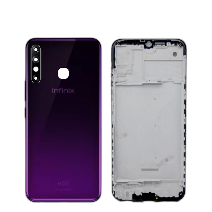 Infinix Hot 8 Housing Middle Frame With Side Button and Camera Lens Complete Body Casing Replacement For Hot 8 - Purple - Image 2 Infinix Hot 8 Housing Middle Frame With Side Button and Camera Lens Complete Body Casing Replacement For Hot 8 - Purple - Image 2