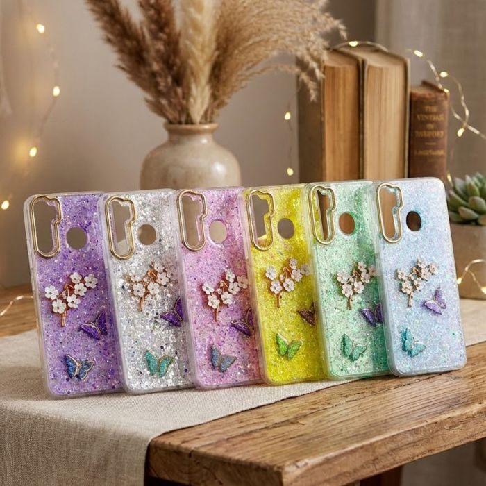 Infinix Hot 9 Play Glitter Butterfly Mobile Cover - Image 2 Infinix Hot 9 Play Glitter Butterfly Mobile Cover - Image 2