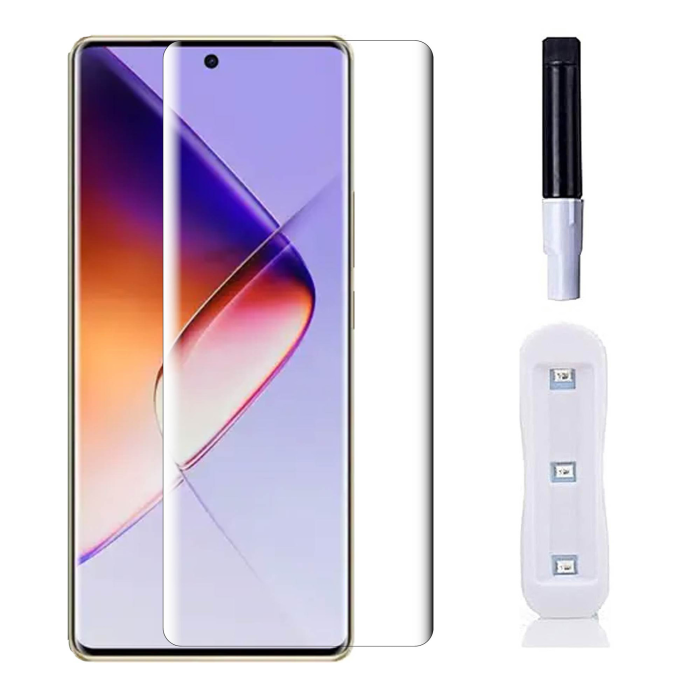 Infinix Note 40 Pro Front UV Tempered Glass Protector For Fully Curved Glass For Infinix Note 40 Pro - Image 2 Infinix Note 40 Pro Front UV Tempered Glass Protector For Fully Curved Glass For Infinix Note 40 Pro - Image 2