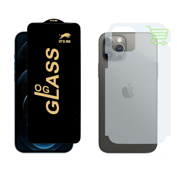 iPhone 12 Pro Safety Set: OG Screen Glass + Carbon Fiber Back Skin - Image 2 iPhone 12 Pro Safety Set: OG Screen Glass + Carbon Fiber Back Skin - Image 2