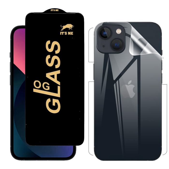 iPhone 13 Full Body Set: OG Tempered Glass + Clear Back Jelly - Image 2 iPhone 13 Full Body Set: OG Tempered Glass + Clear Back Jelly - Image 2