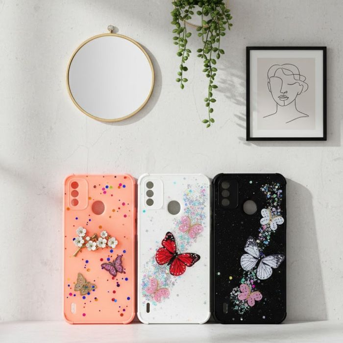 iTel A48 Glitter Butterfly Style Mobile Cover - Image 2 iTel A48 Glitter Butterfly Style Mobile Cover - Image 2
