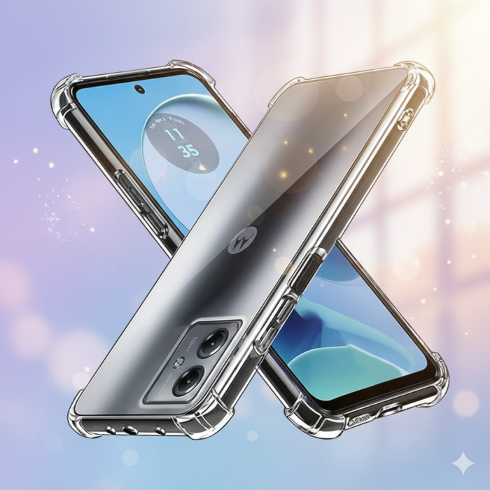Motorola Moto G14 Transparent Extra Bumper Anti Shock Soft Crystal Clear Case Mobile Cover - Image 2 Motorola Moto G14 Transparent Extra Bumper Anti Shock Soft Crystal Clear Case Mobile Cover - Image 2