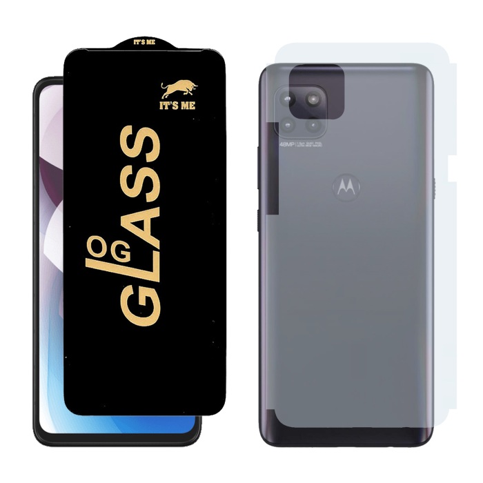 Motorola One 5G Ace Combo: OG Glass Screen Protector + Carbon Back Skin - Image 2 Motorola One 5G Ace Combo: OG Glass Screen Protector + Carbon Back Skin - Image 2