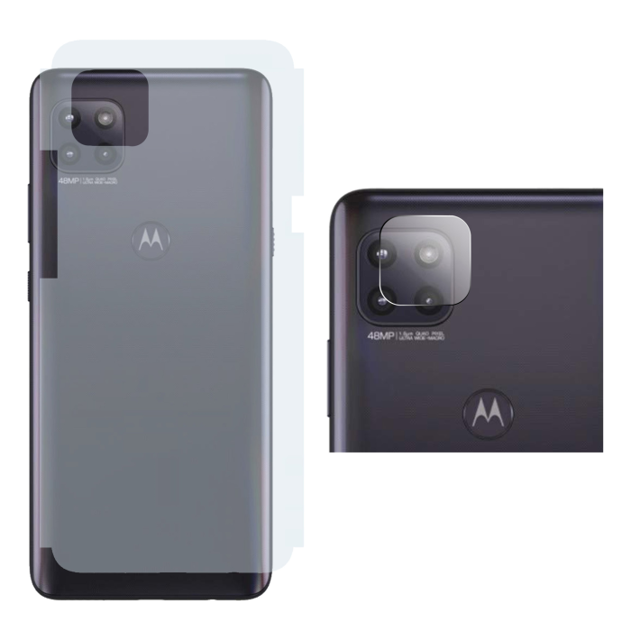 Motorola One 5G Ace Rear Combo: Carbon Fiber Skin + Camera Lens Protector - Image 2 Motorola One 5G Ace Rear Combo: Carbon Fiber Skin + Camera Lens Protector - Image 2