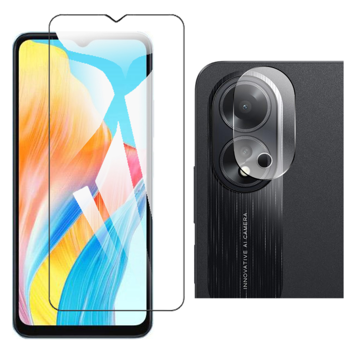 Oppo A18 Glass Protector Polish Screen Tempered + Back Rear Camera 9H Gorilla Flexible Protectior - Image 2