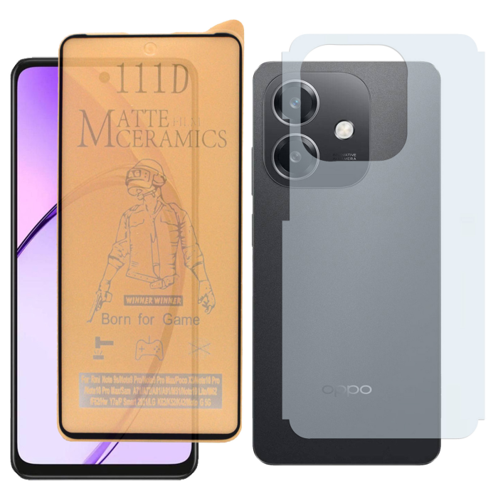 Oppo A3 Matte Glass Protector Ceramic + Back Carbon Fiber Soft Skin Sheet - Image 2 Oppo A3 Matte Glass Protector Ceramic + Back Carbon Fiber Soft Skin Sheet - Image 2