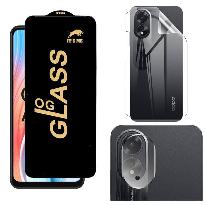 Oppo A38 360° Clear Kit: OG Glass + Back Jelly Camera Guard - Image 2 Oppo A38 360° Clear Kit: OG Glass + Back Jelly Camera Guard - Image 2