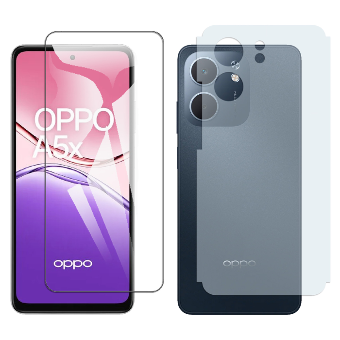Oppo A5x Glass Protector Polish Screen Tempered + Back Carbon Fiber Matte Soft Skin Sheet - Image 2 Oppo A5x Glass Protector Polish Screen Tempered + Back Carbon Fiber Matte Soft Skin Sheet - Image 2