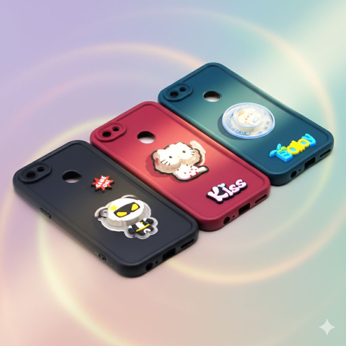 Oppo F7 Cute Kitty Blinking Lights Soft Colorful Mobile Cover - Image 2