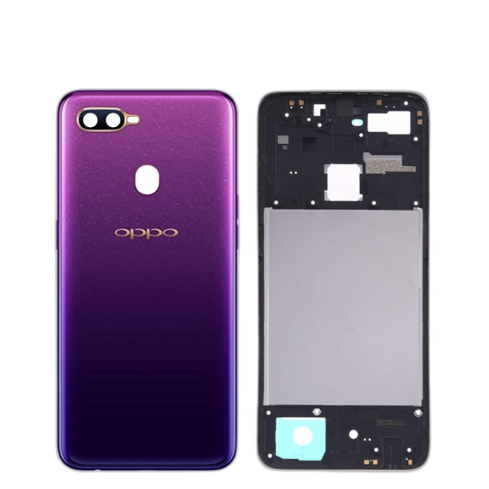Oppo F9 Housing Middle Frame With Side Button and Camera Lens Complete Body Casing Replacement For F9 - Purple - Image 2 Oppo F9 Housing Middle Frame With Side Button and Camera Lens Complete Body Casing Replacement For F9 - Purple - Image 2
