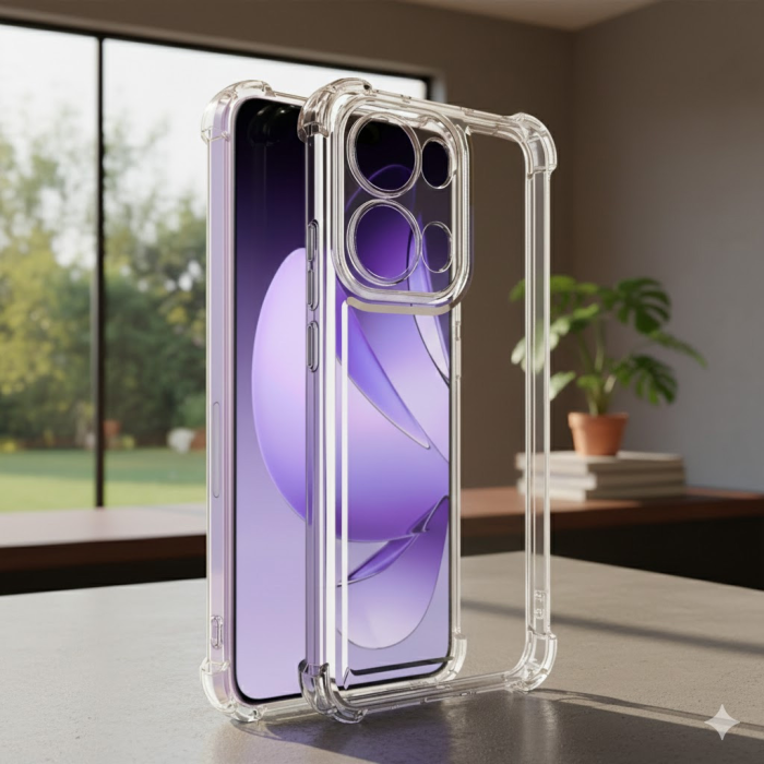 Oppo Reno 13 Transparent Extra Bumper Anti Shock Soft Crystal Clear Case Mobile Cover - Image 2 Oppo Reno 13 Transparent Extra Bumper Anti Shock Soft Crystal Clear Case Mobile Cover - Image 2