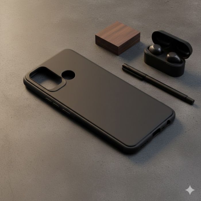 Realme 7i Soft Plain Black Mobile Cover - Image 2 Realme 7i Soft Plain Black Mobile Cover - Image 2
