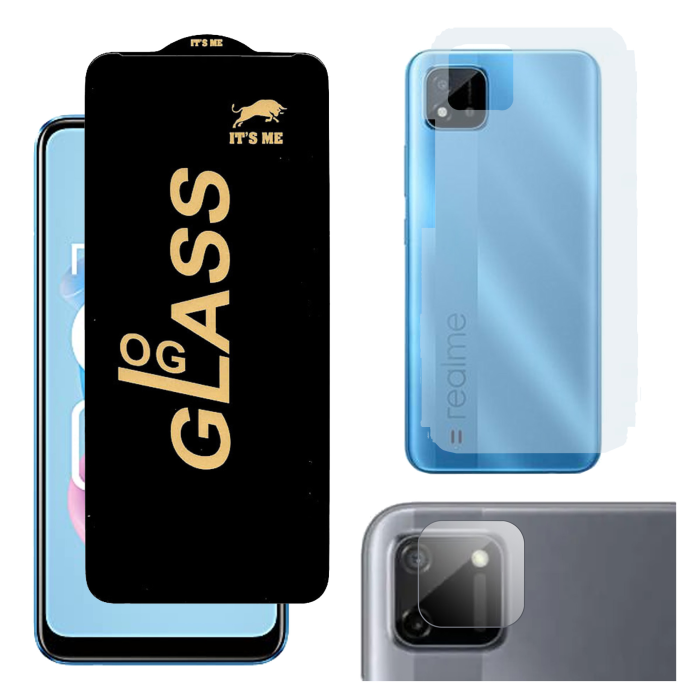 Realme C11 (2021) 3-in-1 Kit: OG Glass + Carbon Back Camera Protector - Image 2 Realme C11 (2021) 3-in-1 Kit: OG Glass + Carbon Back Camera Protector - Image 2
