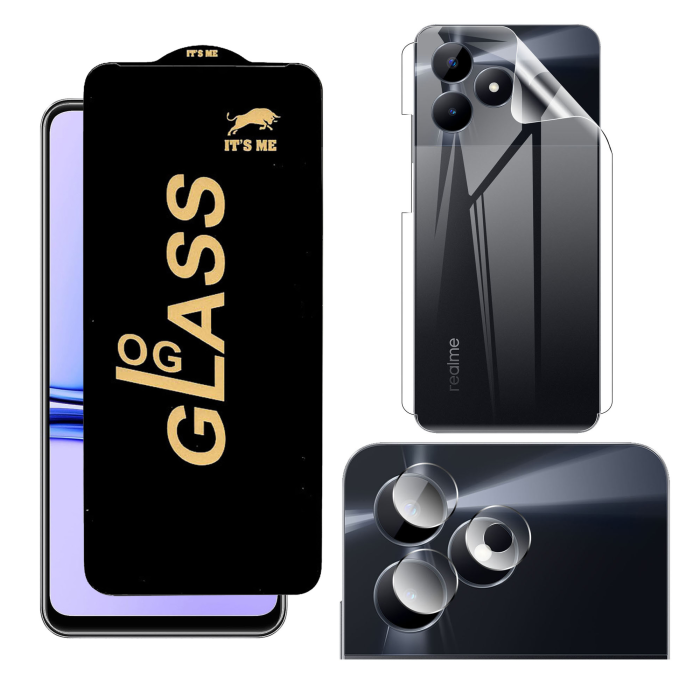 Realme C53 360° Clear Kit: OG Glass + Back Jelly Camera Guard - Image 2 Realme C53 360° Clear Kit: OG Glass + Back Jelly Camera Guard - Image 2