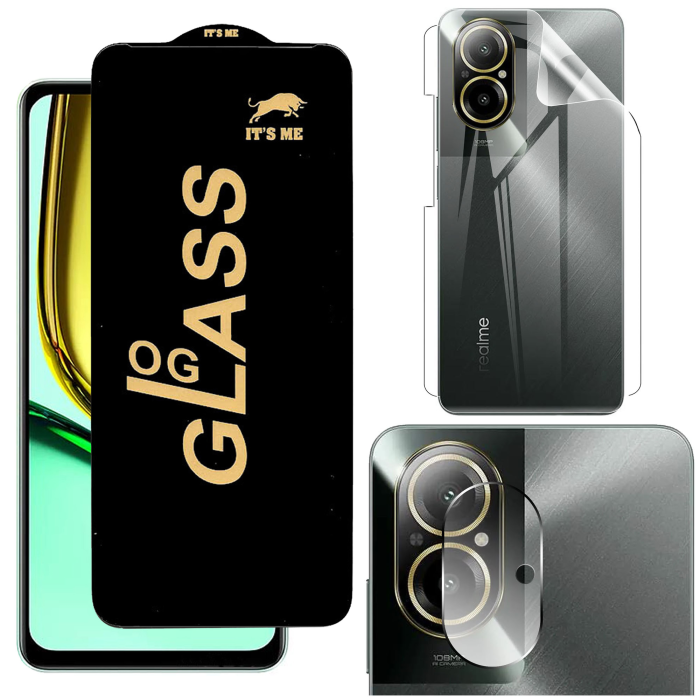 Realme C67 360° Clear Kit: OG Glass + Back Jelly Camera Guard - Image 2 Realme C67 360° Clear Kit: OG Glass + Back Jelly Camera Guard - Image 2