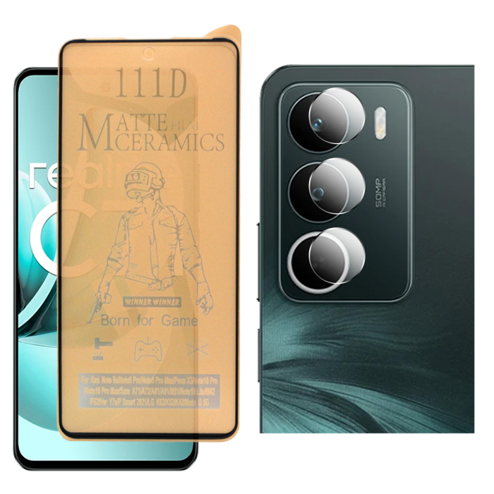 Realme C71 Matte Glass Protector Ceramic + Back Rear Camera 9H Gorilla Flexible Protectior - Image 2