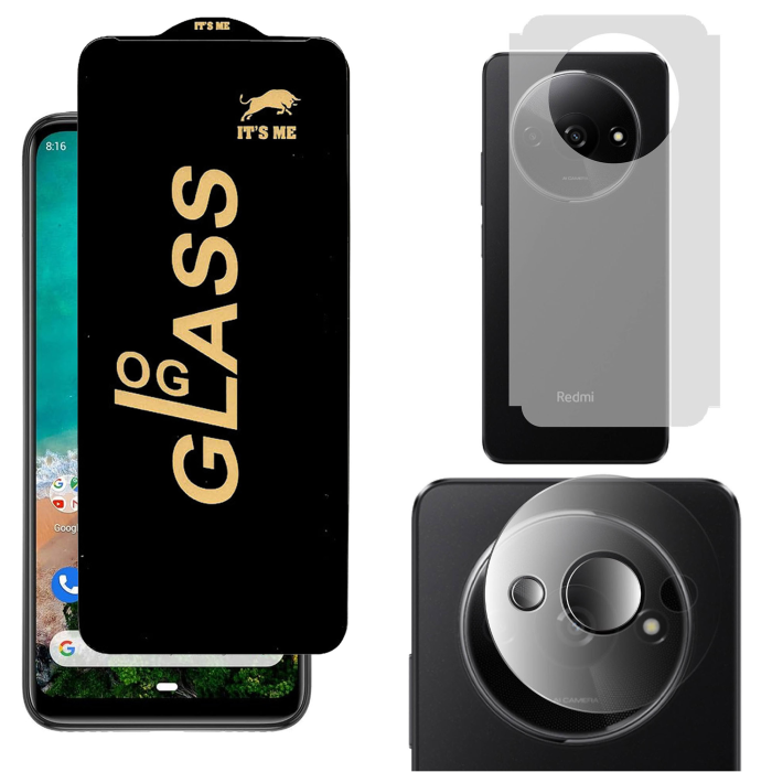 Redmi A3 3-in-1 Kit: OG Glass + Carbon Back Camera Protector - Image 2 Redmi A3 3-in-1 Kit: OG Glass + Carbon Back Camera Protector - Image 2