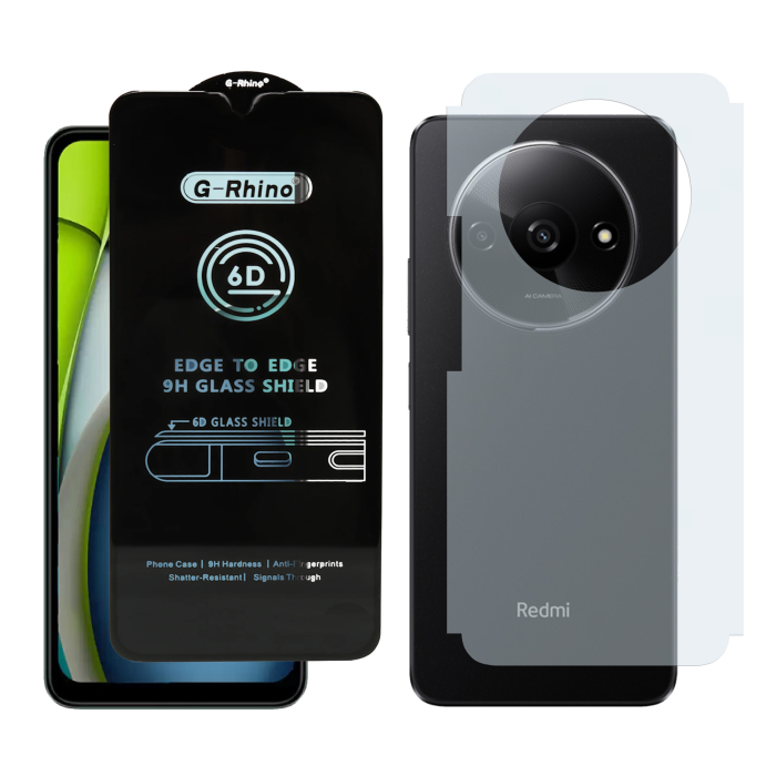 Redmi A3X Combo: OG Glass Screen Protector + Carbon Back Skin - Image 2 Redmi A3X Combo: OG Glass Screen Protector + Carbon Back Skin - Image 2