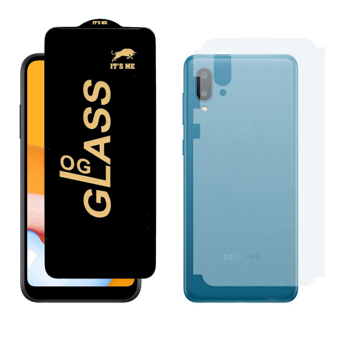 Samsung A02 Combo: OG Glass Screen Protector + Carbon Back Skin - Image 2 Samsung A02 Combo: OG Glass Screen Protector + Carbon Back Skin - Image 2