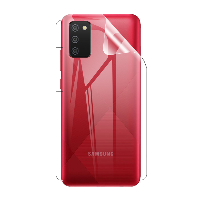 Samsung A02s Back Clear Jelly Protector - Soft Hydrogel Film - Image 2 Samsung A02s Back Clear Jelly Protector - Soft Hydrogel Film - Image 2