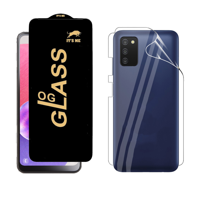 Samsung A03s Protection Pack: OG Glass + Clear Back Jelly Film - Image 2 Samsung A03s Protection Pack: OG Glass + Clear Back Jelly Film - Image 2