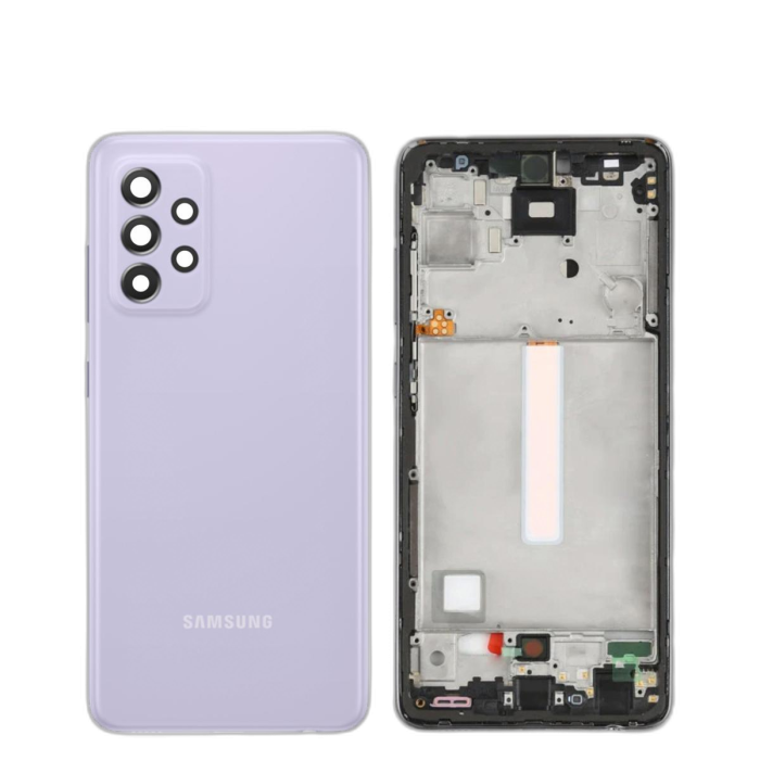 Samsung Galaxy A52 Housing Middle Frame With Side Button and Camera Lens Complete Body Casing Replacement For Galaxy A52 - Purple - Image 2 Samsung Galaxy A52 Housing Middle Frame With Side Button and Camera Lens Complete Body Casing Replacement For Galaxy A52 - Purple - Image 2