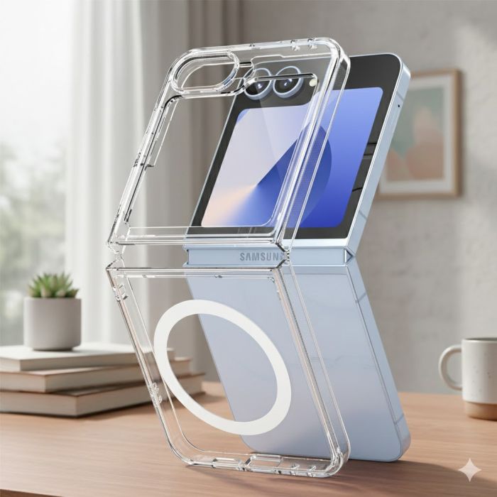 Samsung Galaxy Z Flip 6 Magnatic Magsafe Transparent Mobile Cover - Image 2 Samsung Galaxy Z Flip 6 Magnatic Magsafe Transparent Mobile Cover - Image 2