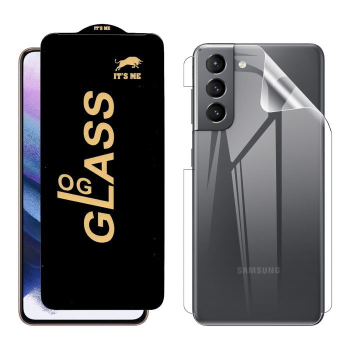 Samsung S21 Plus Protection Pack: OG Glass + Clear Back Jelly Film - Image 2 Samsung S21 Plus Protection Pack: OG Glass + Clear Back Jelly Film - Image 2