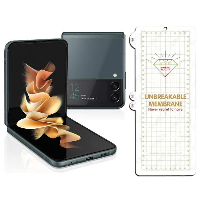 Samsung Z Flip 3 Front Membrane Sheet Protector Edge To Shiny Film For Galaxy - Image 2 Samsung Z Flip 3 Front Membrane Sheet Protector Edge To Shiny Film For Galaxy - Image 2
