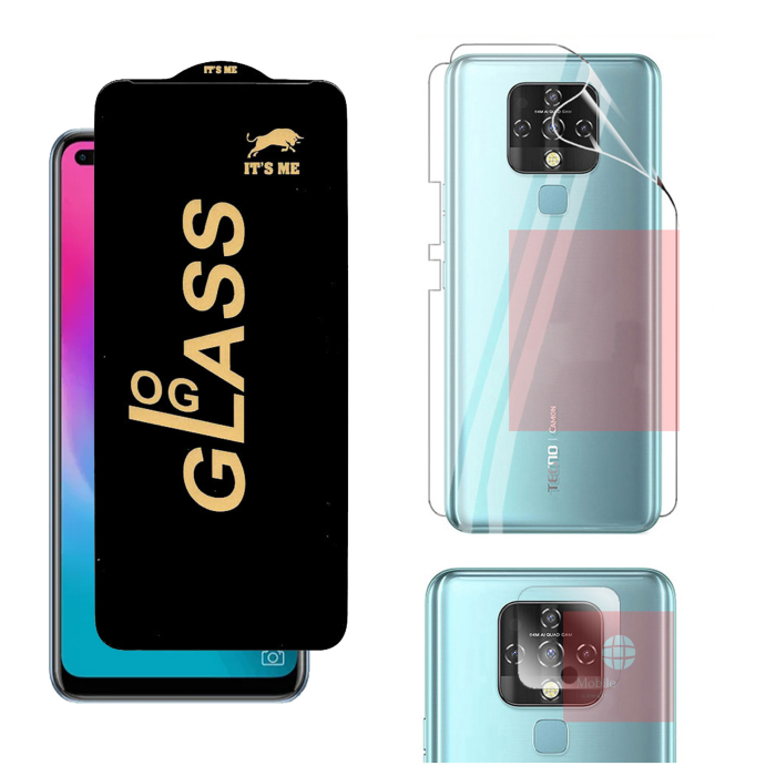 Tecno Camon 16 360° Clear Kit: OG Glass + Back Jelly Camera Guard - Image 2 Tecno Camon 16 360° Clear Kit: OG Glass + Back Jelly Camera Guard - Image 2