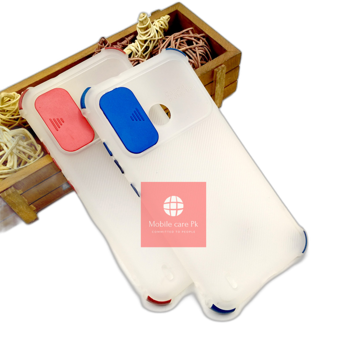 Tecno Pop 5 White Soft Smoky Matte Shutter Bumper Cover - Image 2 Tecno Pop 5 White Soft Smoky Matte Shutter Bumper Cover - Image 2