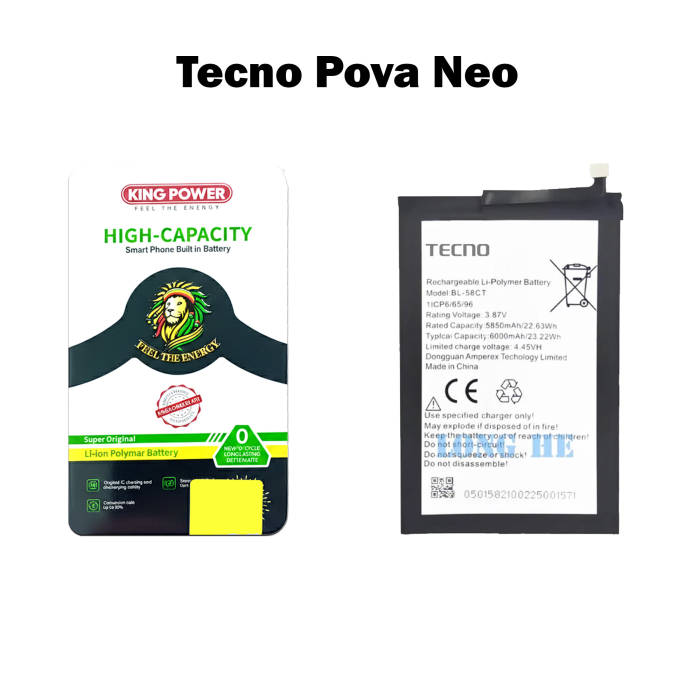 Tecno Pova Neo Battery Replacement - King Power 6000mAh (BL-58CT) - Image 2 Tecno Pova Neo Battery Replacement - King Power 6000mAh (BL-58CT) - Image 2