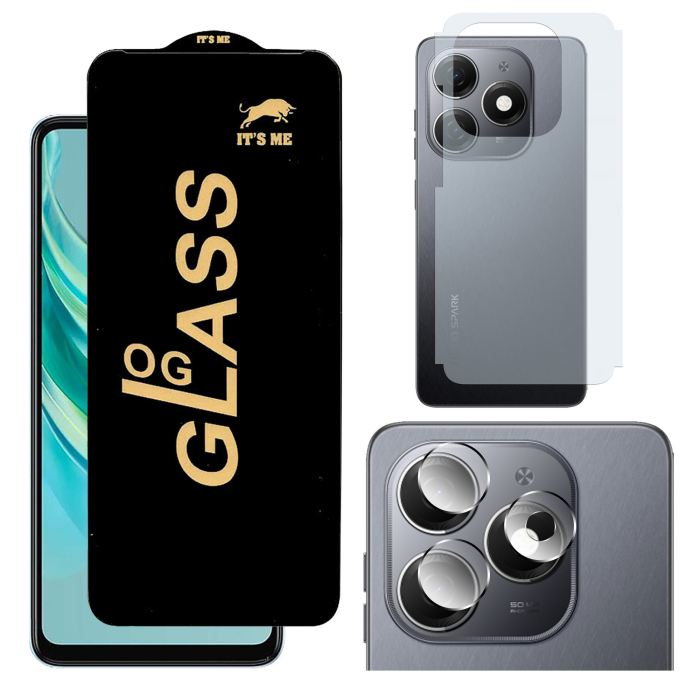 Tecno Spark 20 3-in-1 Kit: OG Glass + Carbon Back Camera Protector - Image 2 Tecno Spark 20 3-in-1 Kit: OG Glass + Carbon Back Camera Protector - Image 2