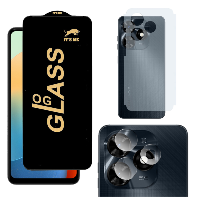 Tecno Spark 20C 3-in-1 Kit: OG Glass + Carbon Back Camera Protector - Image 2 Tecno Spark 20C 3-in-1 Kit: OG Glass + Carbon Back Camera Protector - Image 2
