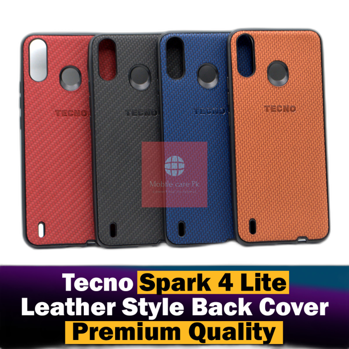 Tecno Spark 4 Lite Back Cover Leather Type Soft Spark 4 Lite Case For Boys - Image 2