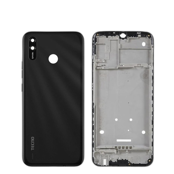 Tecno Spark 4 Lite Housing Middle Frame With Side Button and Camera Lens Complete Body Casing Replacement For Spark 4 Lite - Black - Image 2 Tecno Spark 4 Lite Housing Middle Frame With Side Button and Camera Lens Complete Body Casing Replacement For Spark 4 Lite - Black - Image 2