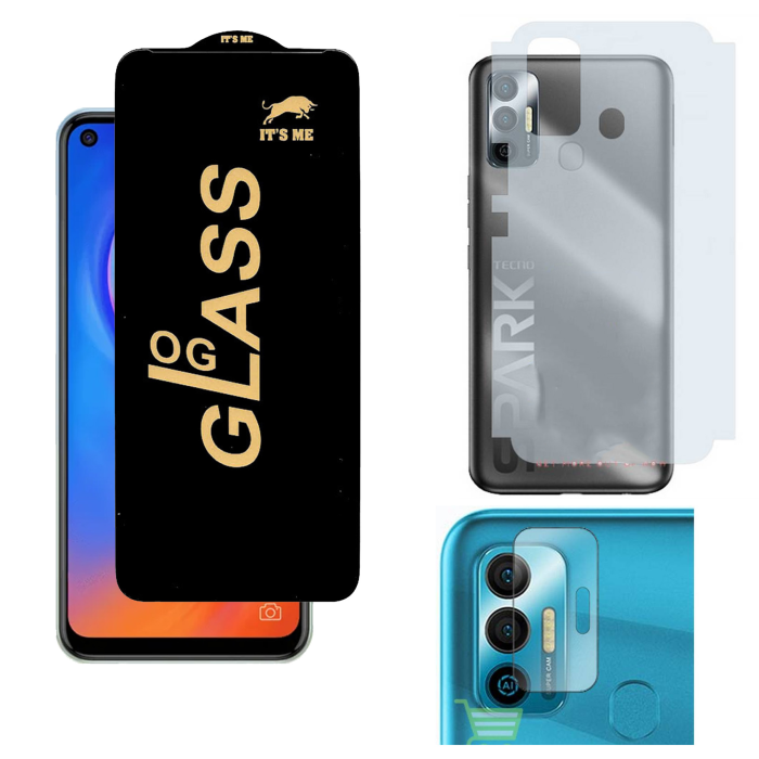 Tecno Spark 7 3-in-1 Kit: OG Glass + Carbon Back Camera Protector - Image 2 Tecno Spark 7 3-in-1 Kit: OG Glass + Carbon Back Camera Protector - Image 2