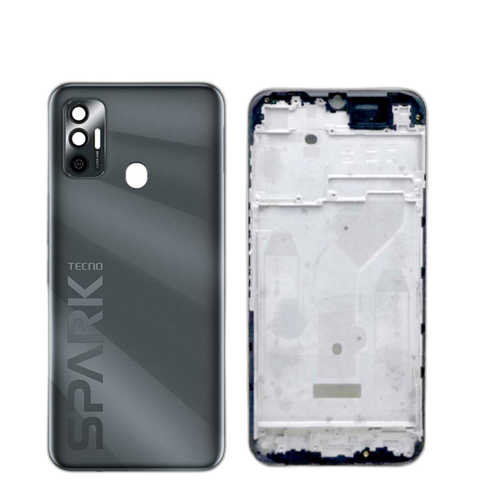 Tecno Spark 7 Housing Middle Frame With Side Button and Camera Lens Complete Body Casing Replacement For Spark 7 - Black - Image 2 Tecno Spark 7 Housing Middle Frame With Side Button and Camera Lens Complete Body Casing Replacement For Spark 7 - Black - Image 2