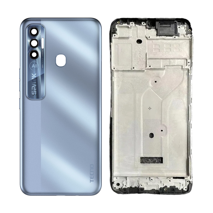 Tecno Spark 7 Pro Rear Complete Body Casing Housing With Camera Lens Replacement For Spark 7 Pro - Blue - Image 2 Tecno Spark 7 Pro Rear Complete Body Casing Housing With Camera Lens Replacement For Spark 7 Pro - Blue - Image 2