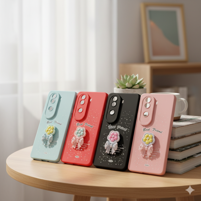 Vivo V19 Glittering Floral Pattern Mobile Cover - Image 2 Vivo V19 Glittering Floral Pattern Mobile Cover - Image 2